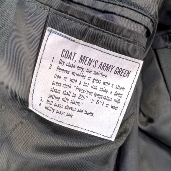 U.S. Army Men's Green Coat Size 38 Long Poly Wool Blend Dress Uniform Military - Picture 3 of 13